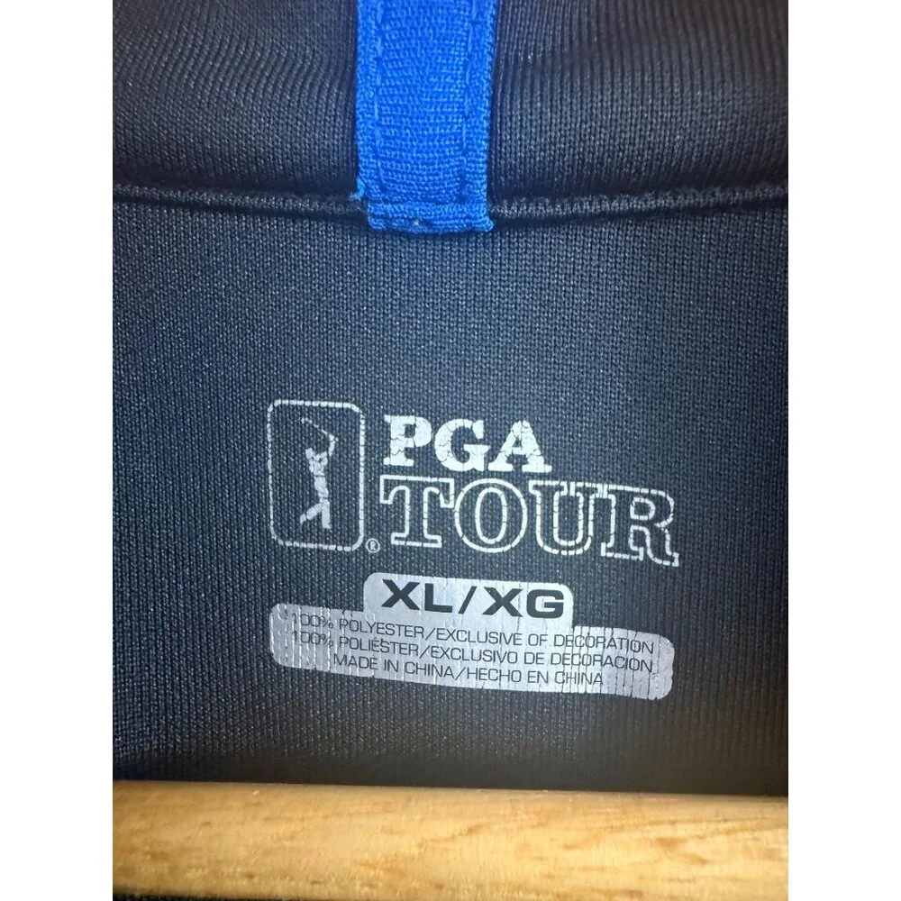 PGA Tour Golf Jacket Mens Size XL Black Blue Trim Full Zip Thick Mock Neck - Picture 3 of 8